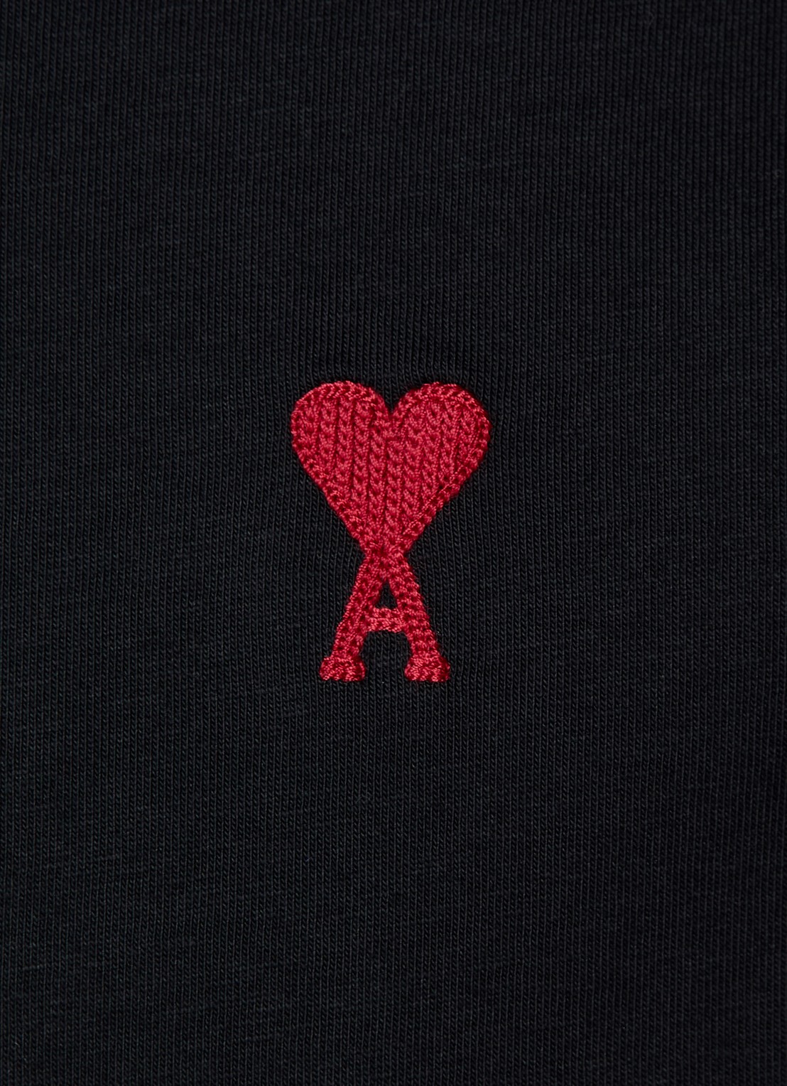 AMI Paris T-shirt met logoborduring - detail 2 zwart