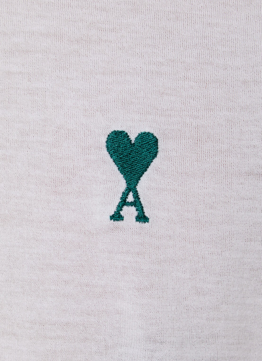 AMI Paris T-shirt met logoborduring - detail 2 wit