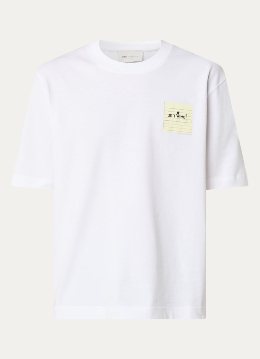AMI Paris T-shirt met logoprint - voorkant wit