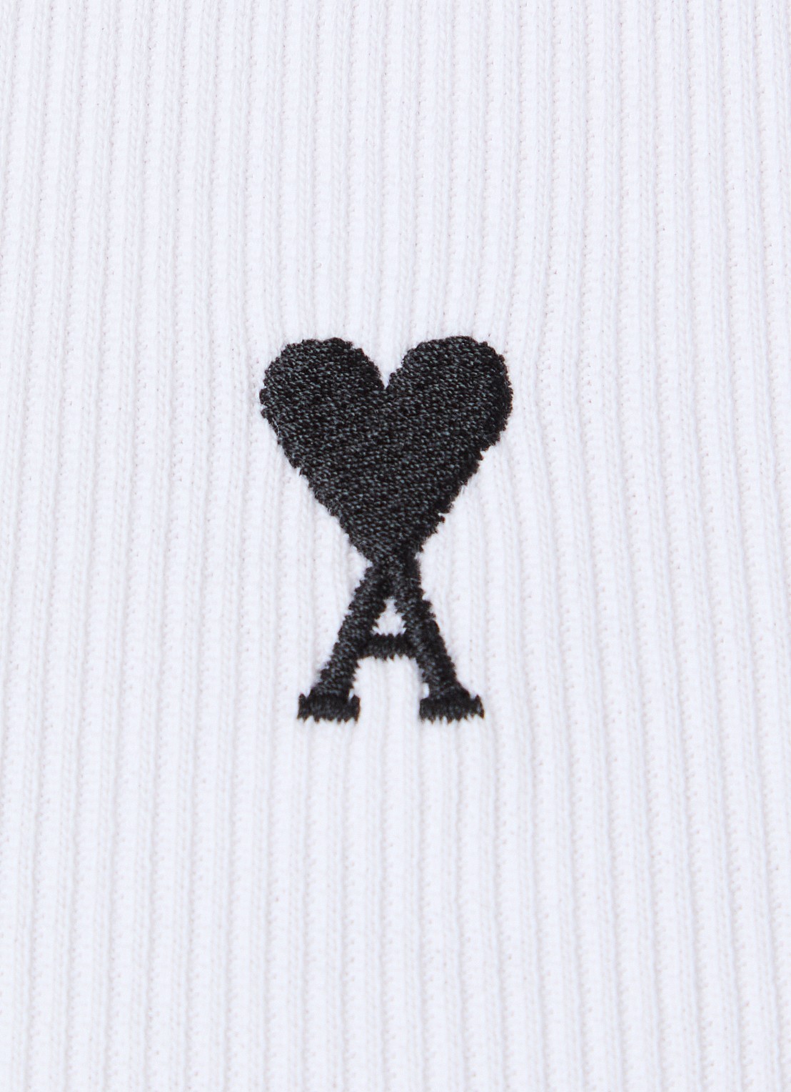 AMI Paris Tanktop met logoborduring - detail 3 wit