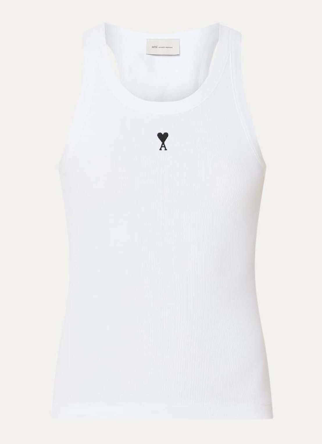 AMI Paris Tanktop met logoborduring - voorkant 4 wit