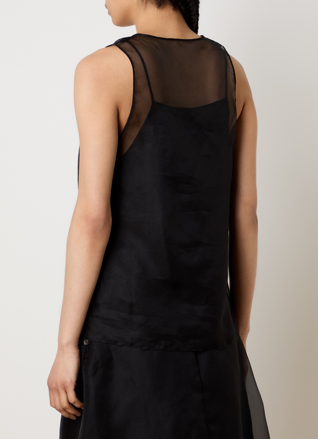 AMI Paris Tanktop van zijde - achterkant 5 zwart