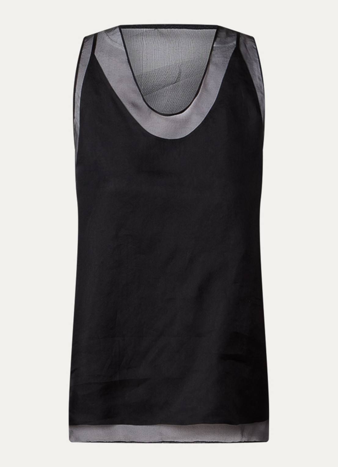 AMI Paris Tanktop van zijde - voorkant zwart