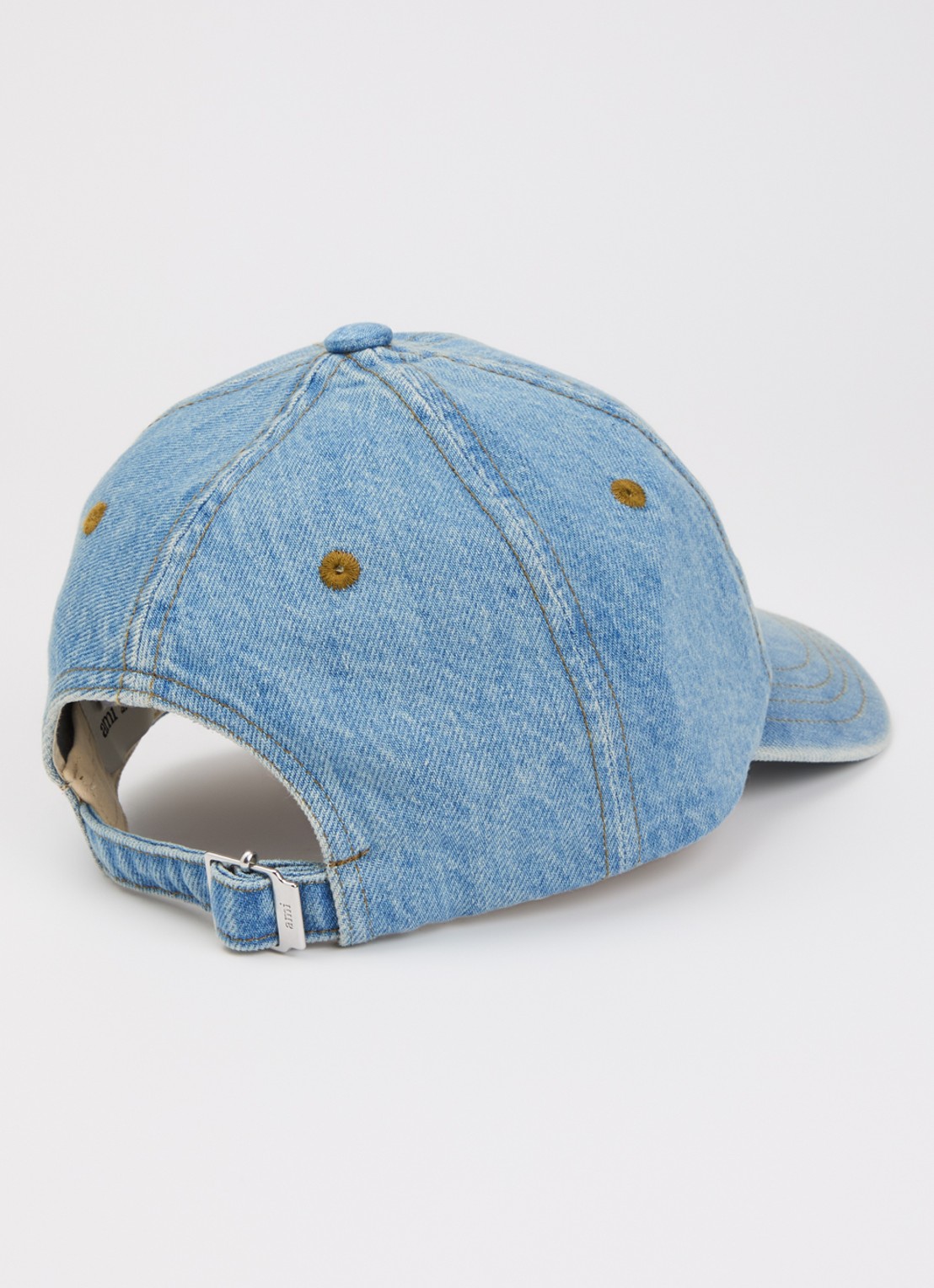 AMI Paris Tobacco pet van denim met logoborduring - detail indigo