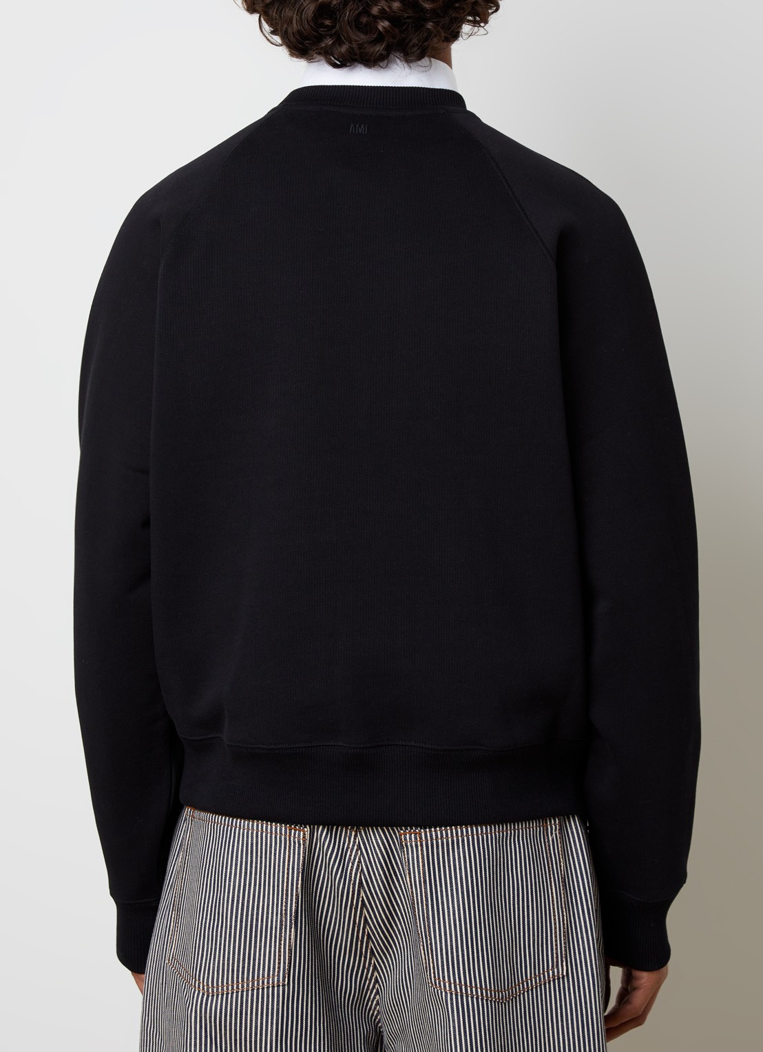 AMI Paris Tonal sweater met ronde hals - achterkant 3 zwart
