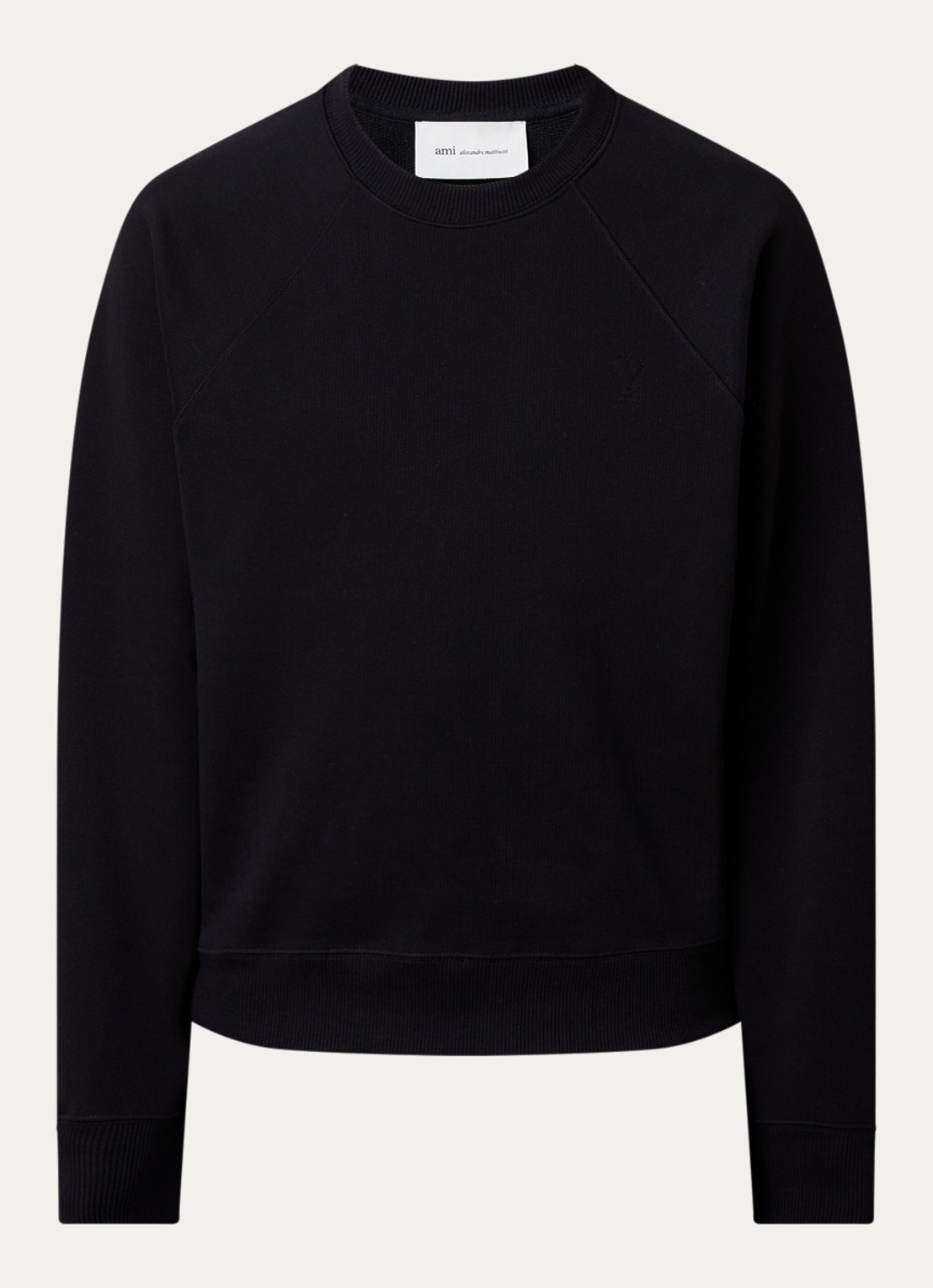 AMI Paris Tonal sweater met ronde hals - voorkant 4 zwart