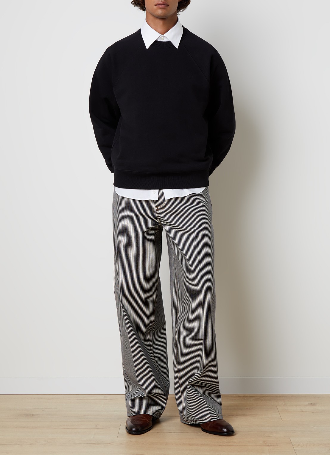 AMI Paris Tonal sweater met ronde hals - voorkant 5 zwart