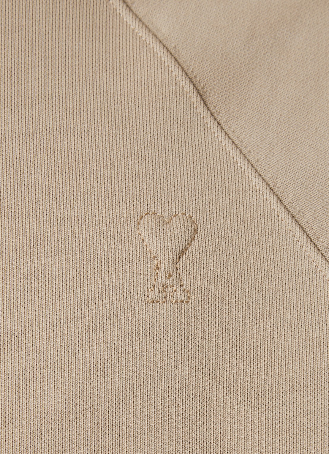 AMI Paris Tonal sweater met ronde hals - detail 5 khaki