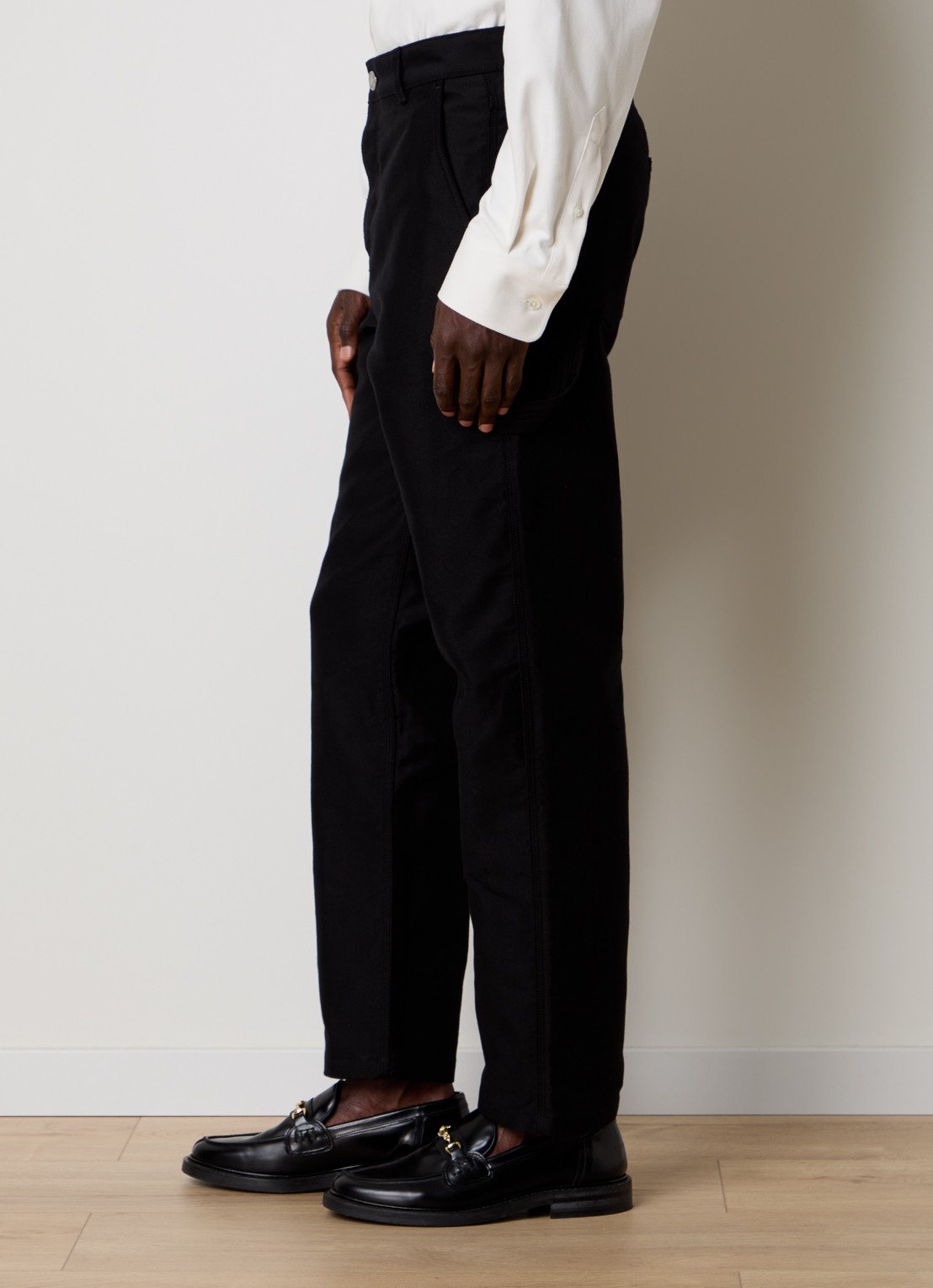 AMI Paris Worker straight fit pantalon met steekzakken - detail 4 zwart