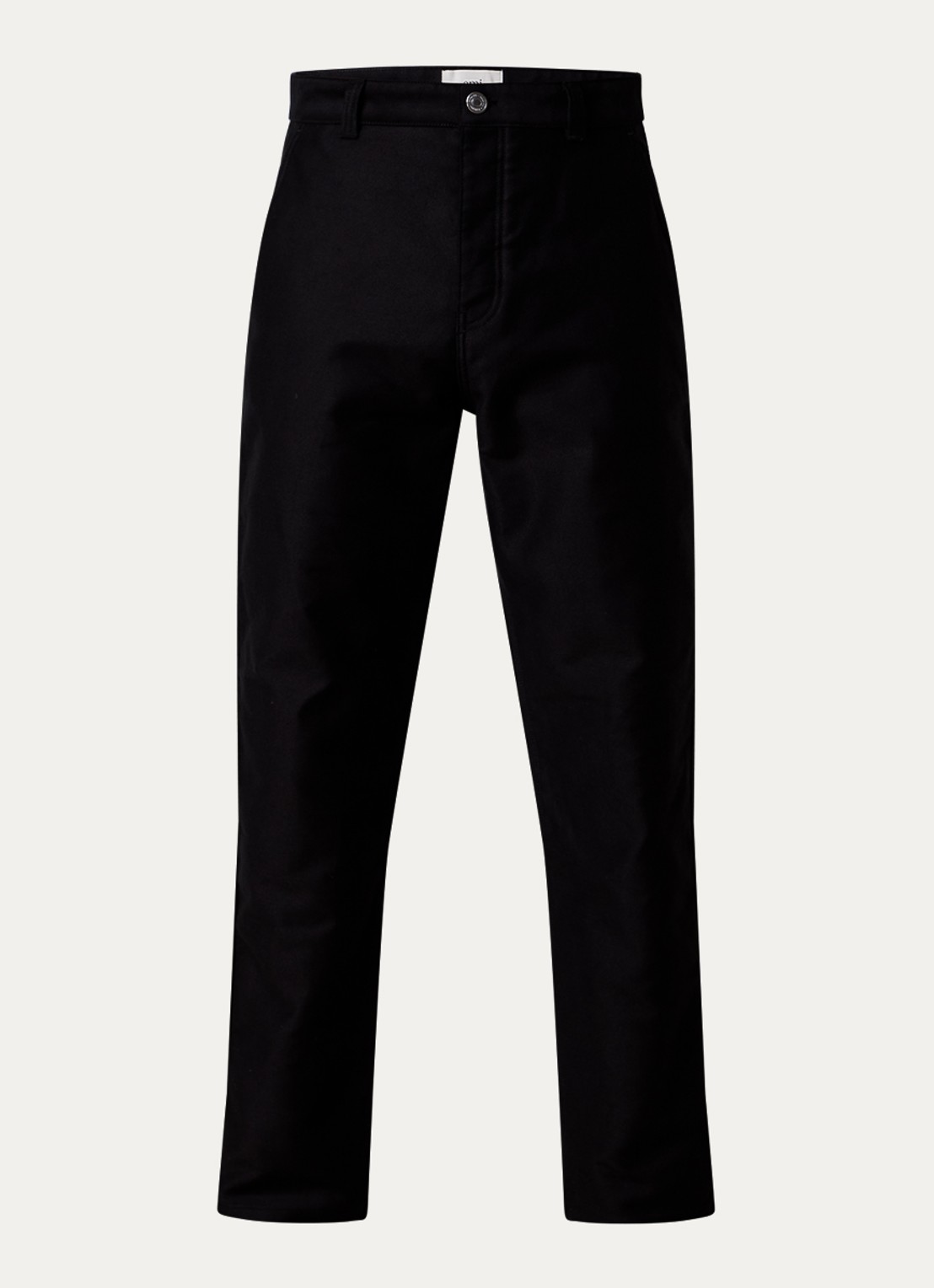 AMI Paris Worker straight fit pantalon met steekzakken - voorkant zwart