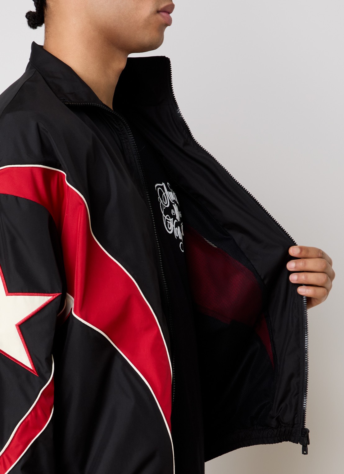 AMIRI Amouja Windjack met steekzakken en logo - detail 2 zwart