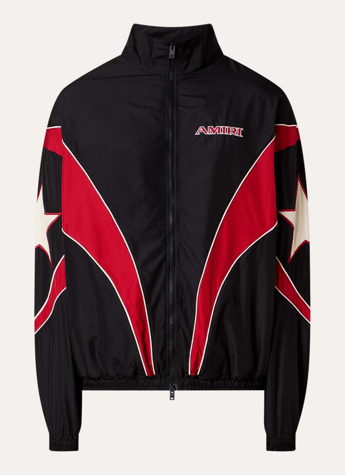 AMIRI Amouja Windjack met steekzakken en logo - voorkant 4 zwart