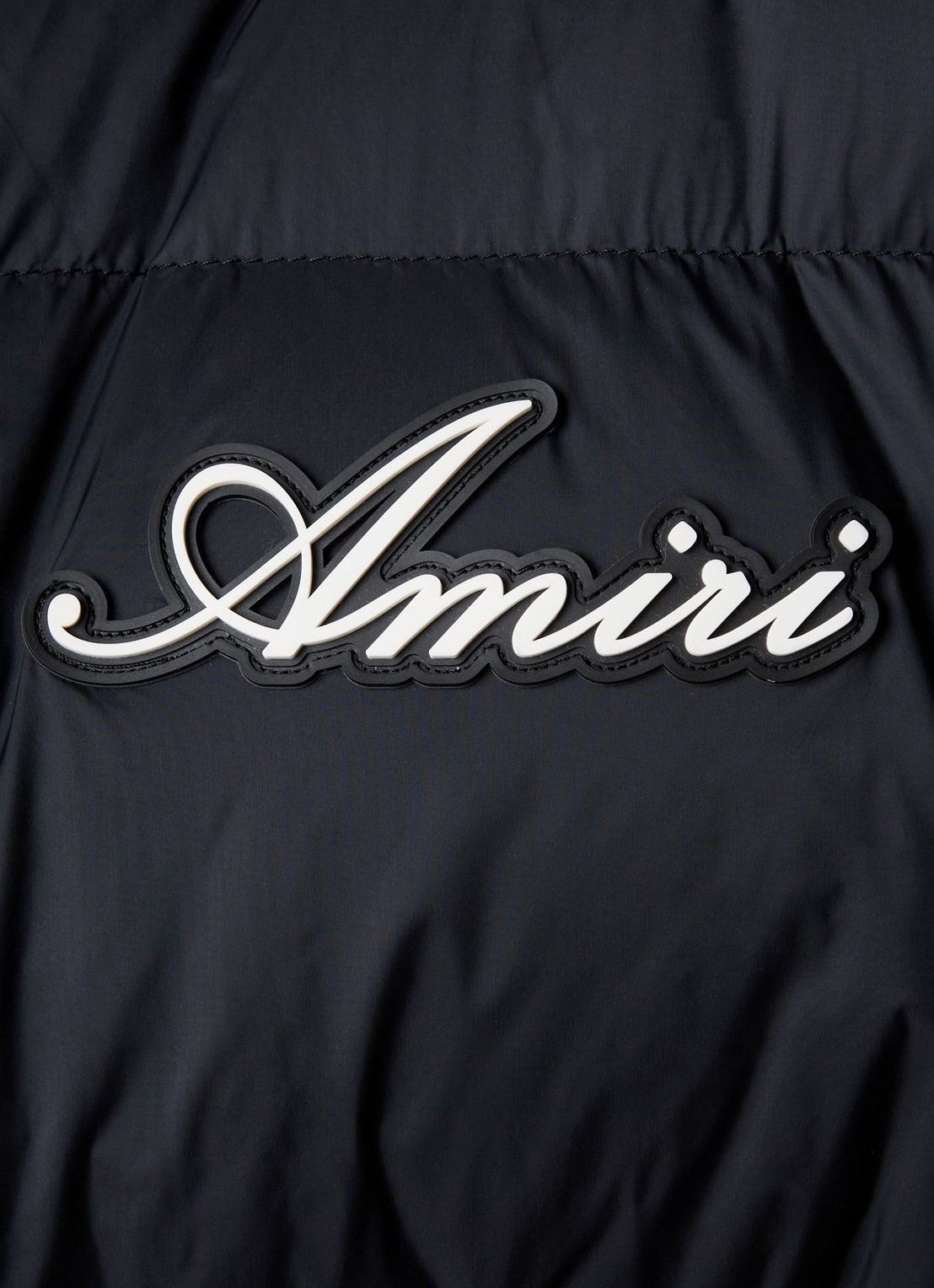AMIRI Bones puffer jack met donsvulling en logoborduring - detail 6 zwart