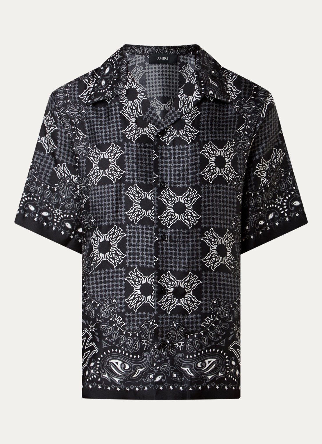 AMIRI Check regular fit overhemd met print - voorkant 2 zwart