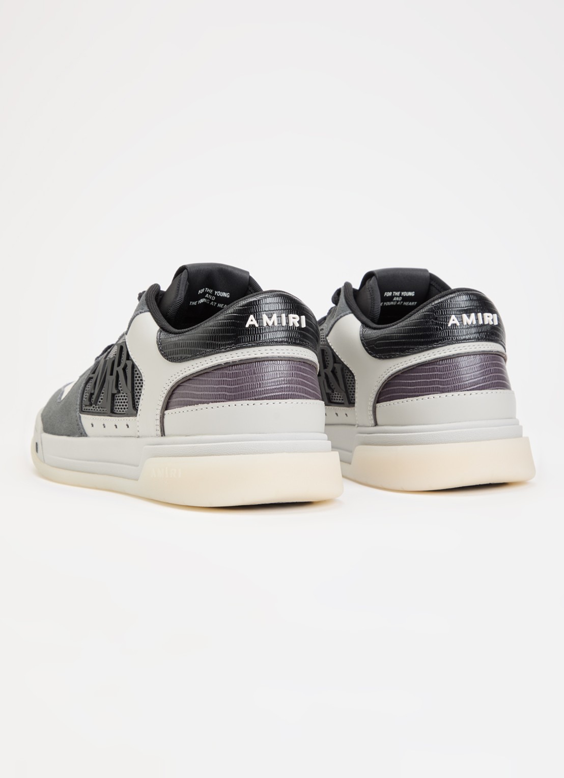 AMIRI Classic Low sneaker van leer met details van suède - achterkant zwart