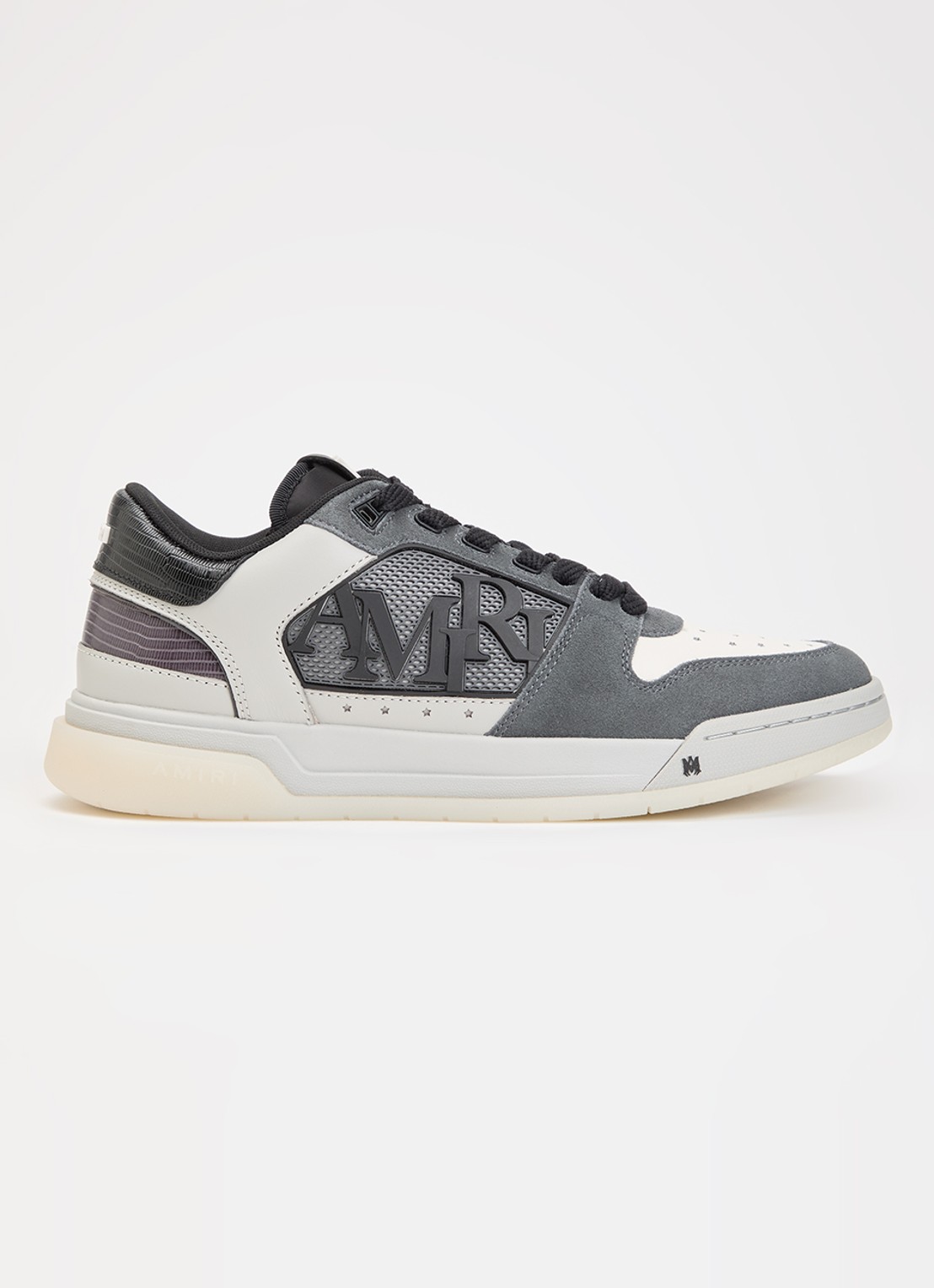 AMIRI Classic Low sneaker van leer met details van suède - voorkant 2 zwart