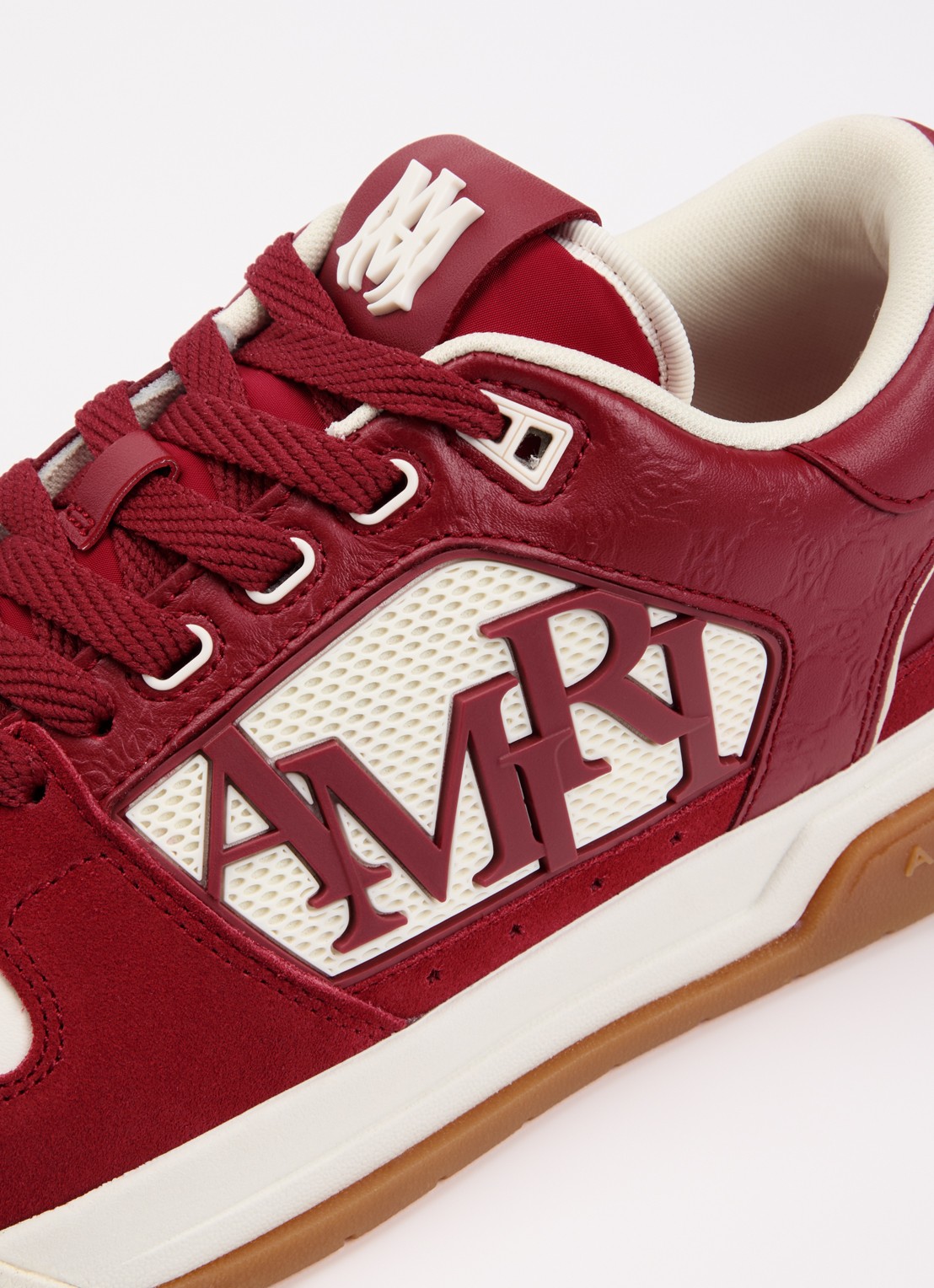 AMIRI Classic Low sneaker van leer met logo en details van mesh  - detail 5 donkerrood