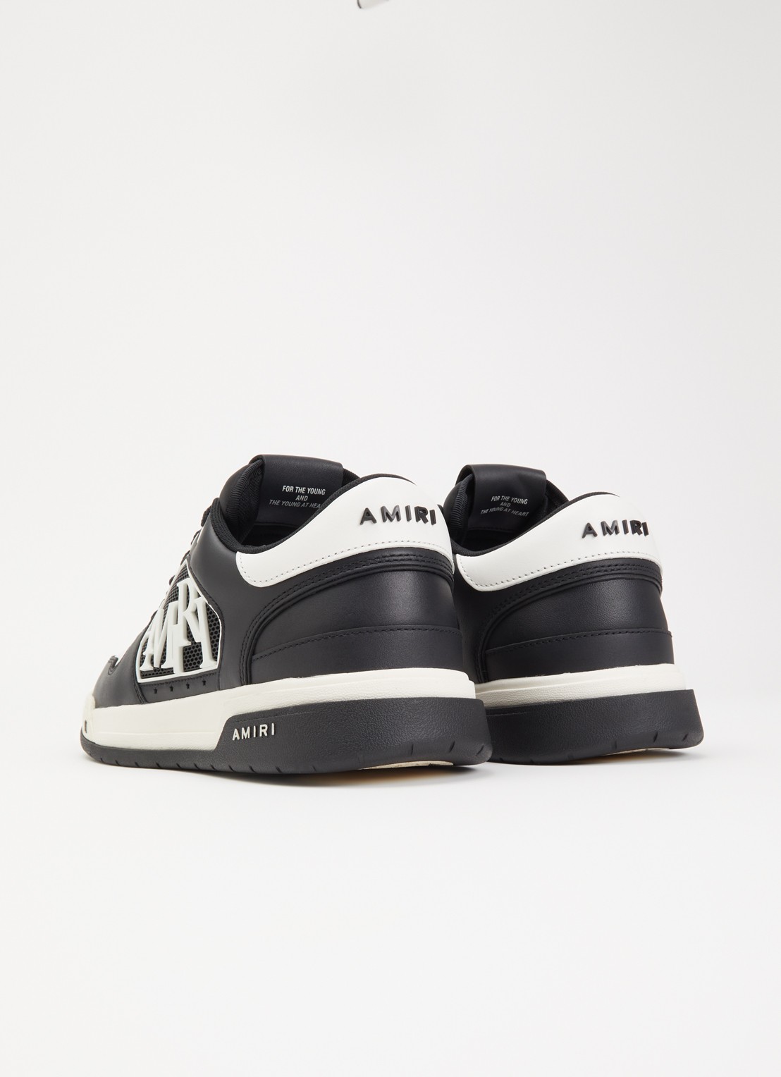 AMIRI Classic Low sneaker van leer met logo en details van mesh - achterkant zwart