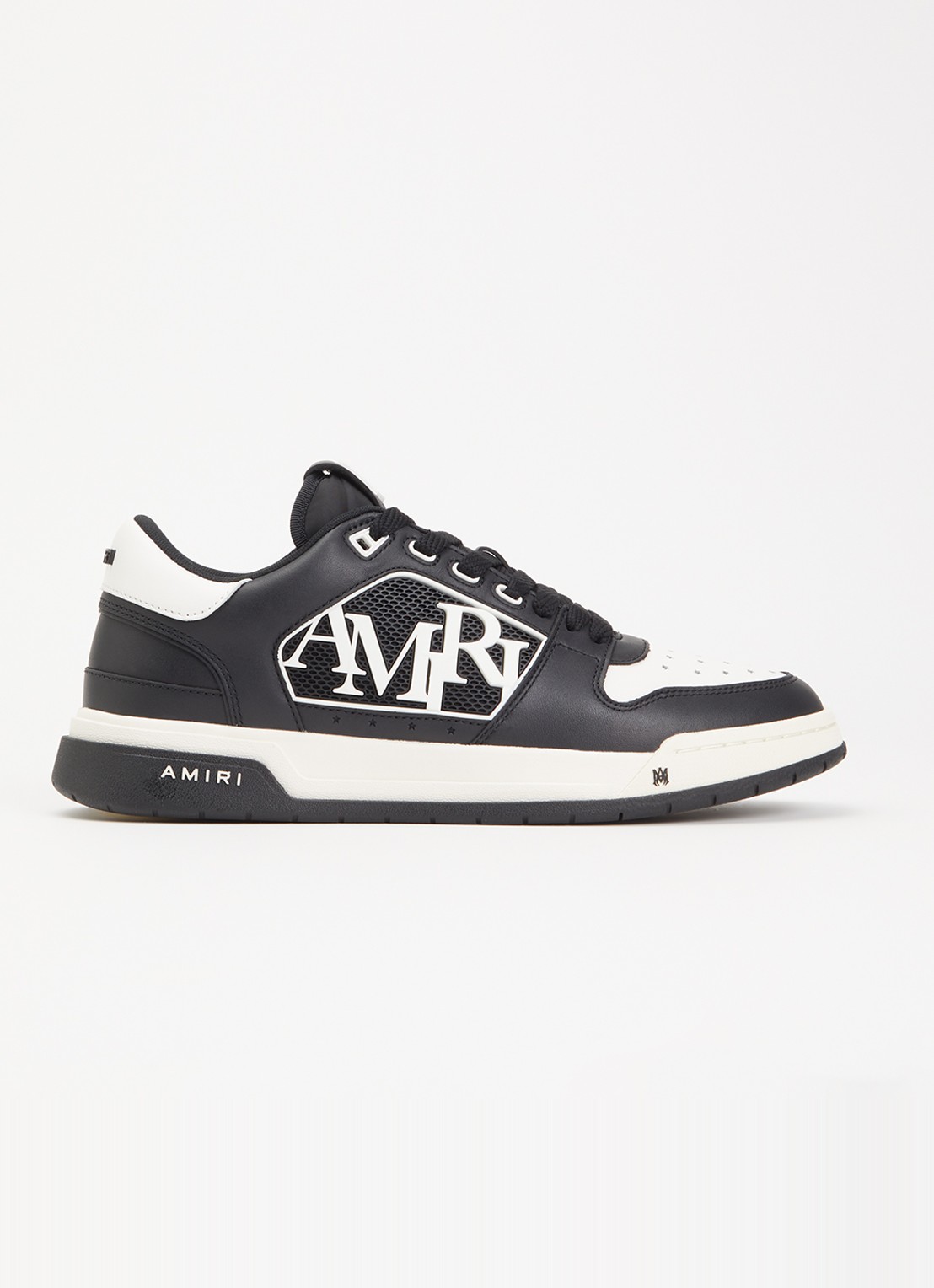 AMIRI Classic Low sneaker van leer met logo en details van mesh - voorkant 6 zwart