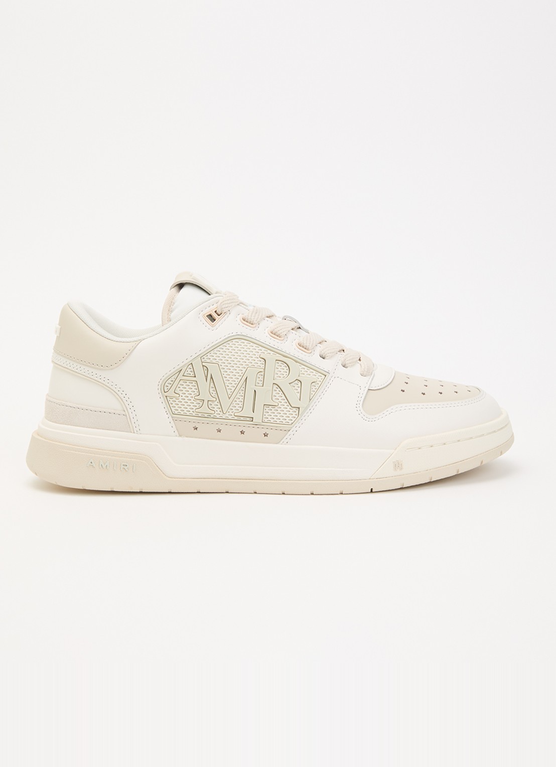 AMIRI Classic sneaker van kalfsleer met logo  - voorkant 2 wit