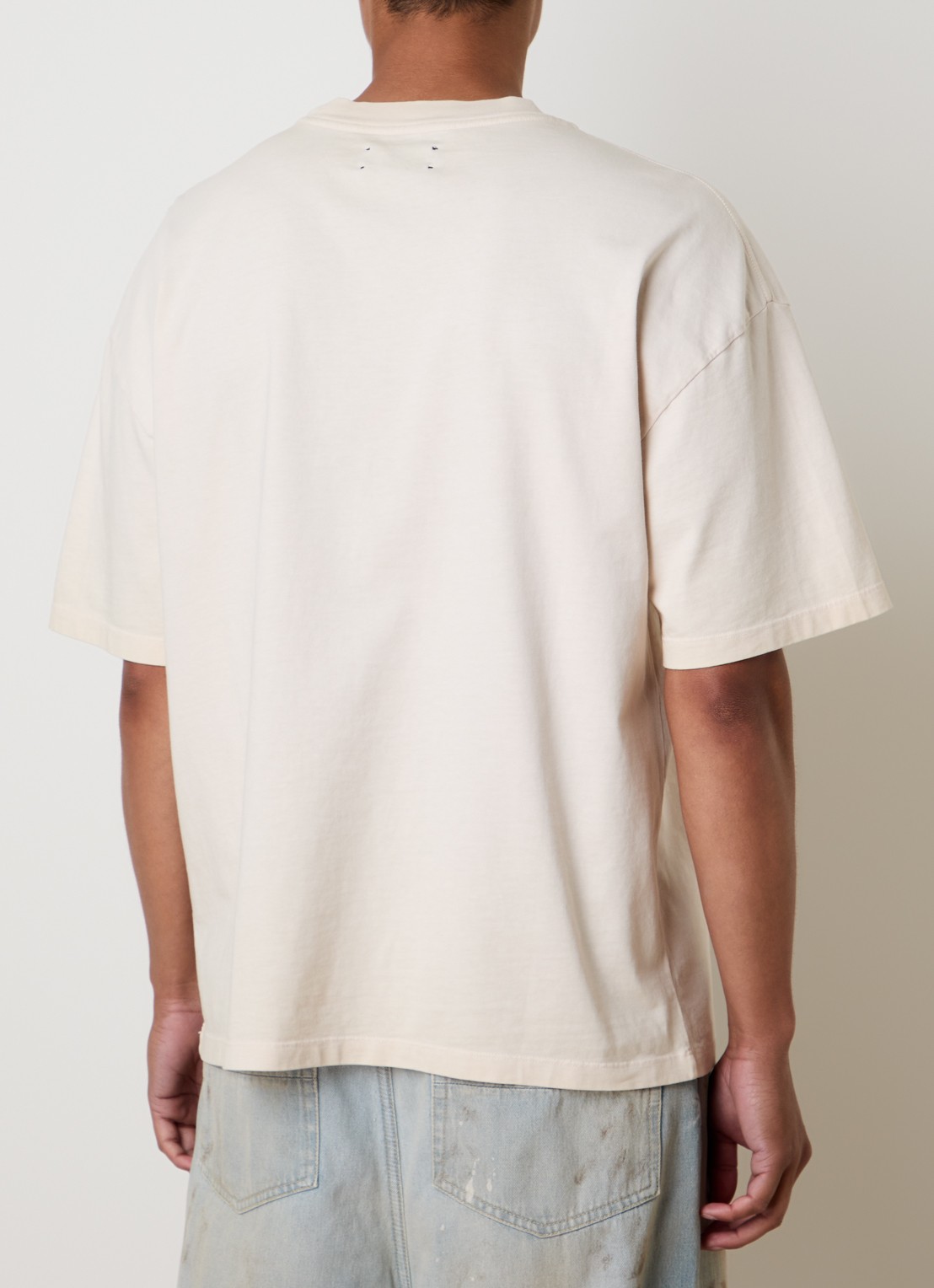 AMIRI Cryst T-shirt met logoprint - achterkant 5 naturel