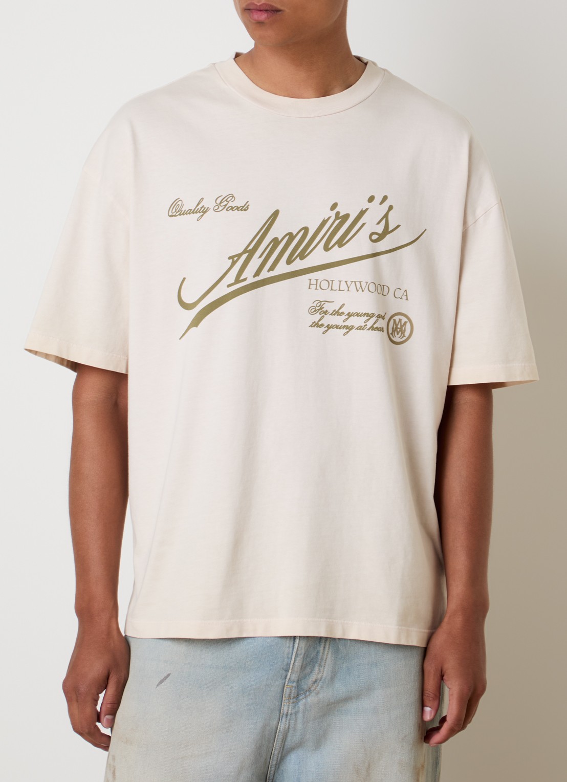 AMIRI Cryst T-shirt met logoprint - detail 3 naturel