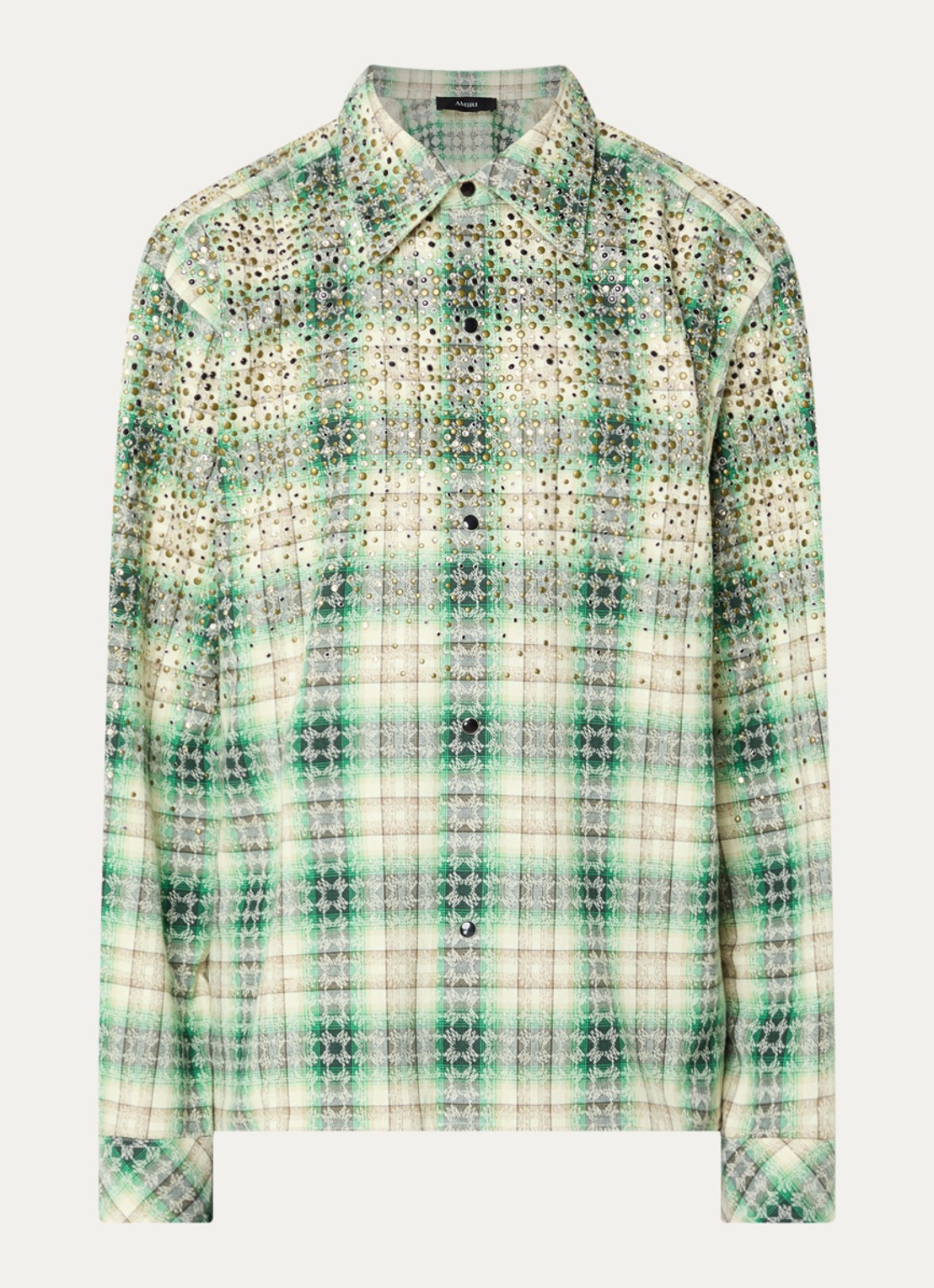 AMIRI Crystal overshirt met studs - voorkant donkerblauw