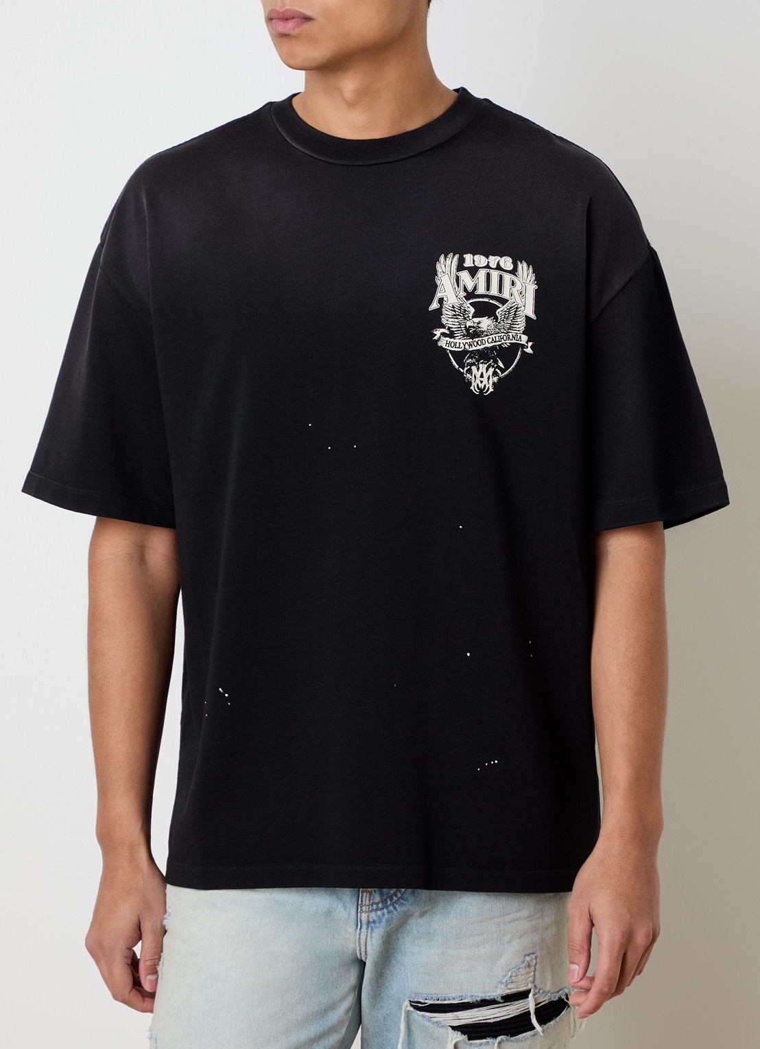 AMIRI Eagle 76 T-shirt met logo- en backprint - achterkant 3 zwart