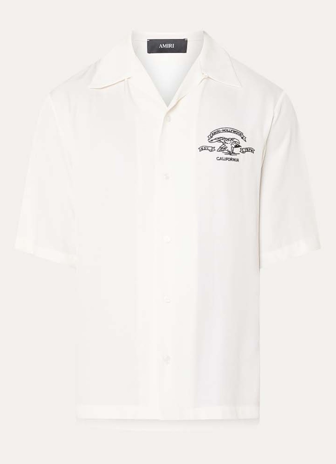 AMIRI Eagle comfort fit overhemd met logo- en backprint - voorkant gebroken wit
