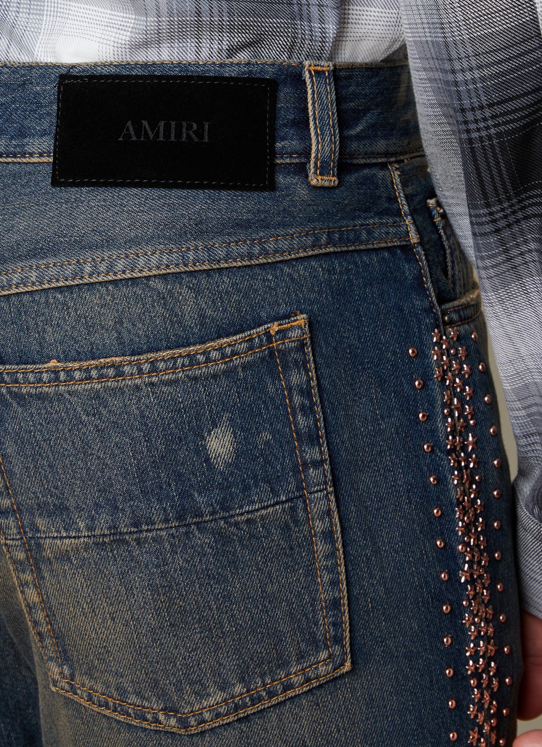 AMIRI Embellished loose fit jeans met studs - detail 5 indigo