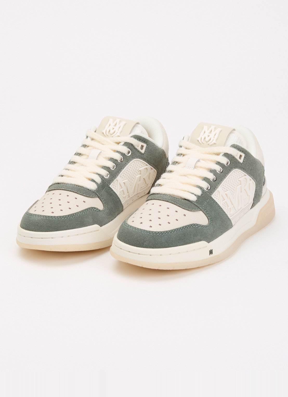 AMIRI Glitter Classic sneaker met suède details - detail 2 olijfgroen