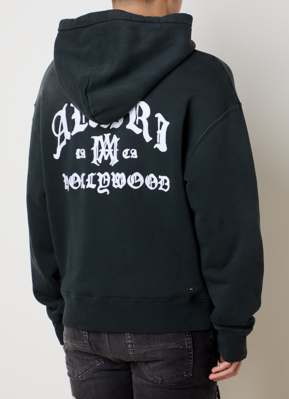AMIRI Hollywood hoodie met logoborduring - detail antraciet