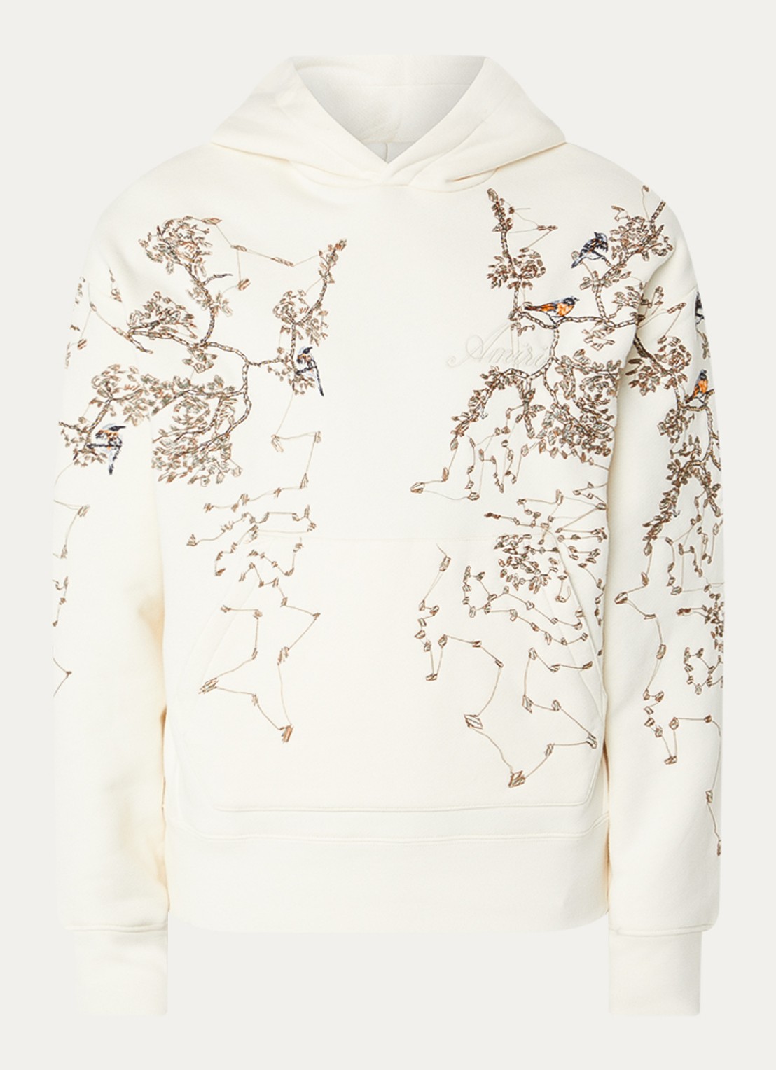 AMIRI Hoodie met borduring en kralendecoratie - voorkant 2 ivoor