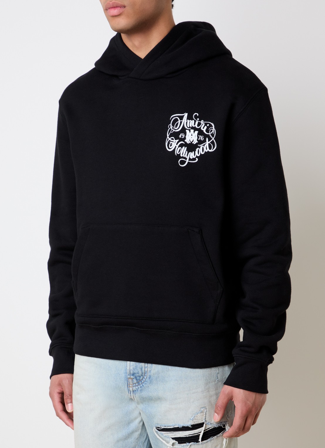 AMIRI Hoodie met logo- en backprint - achterkant zwart