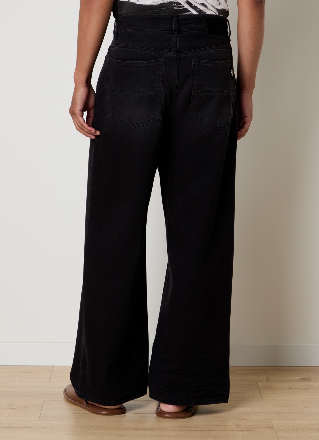 AMIRI Loose fit jeans met logo en steekzakken - achterkant 6 zwart