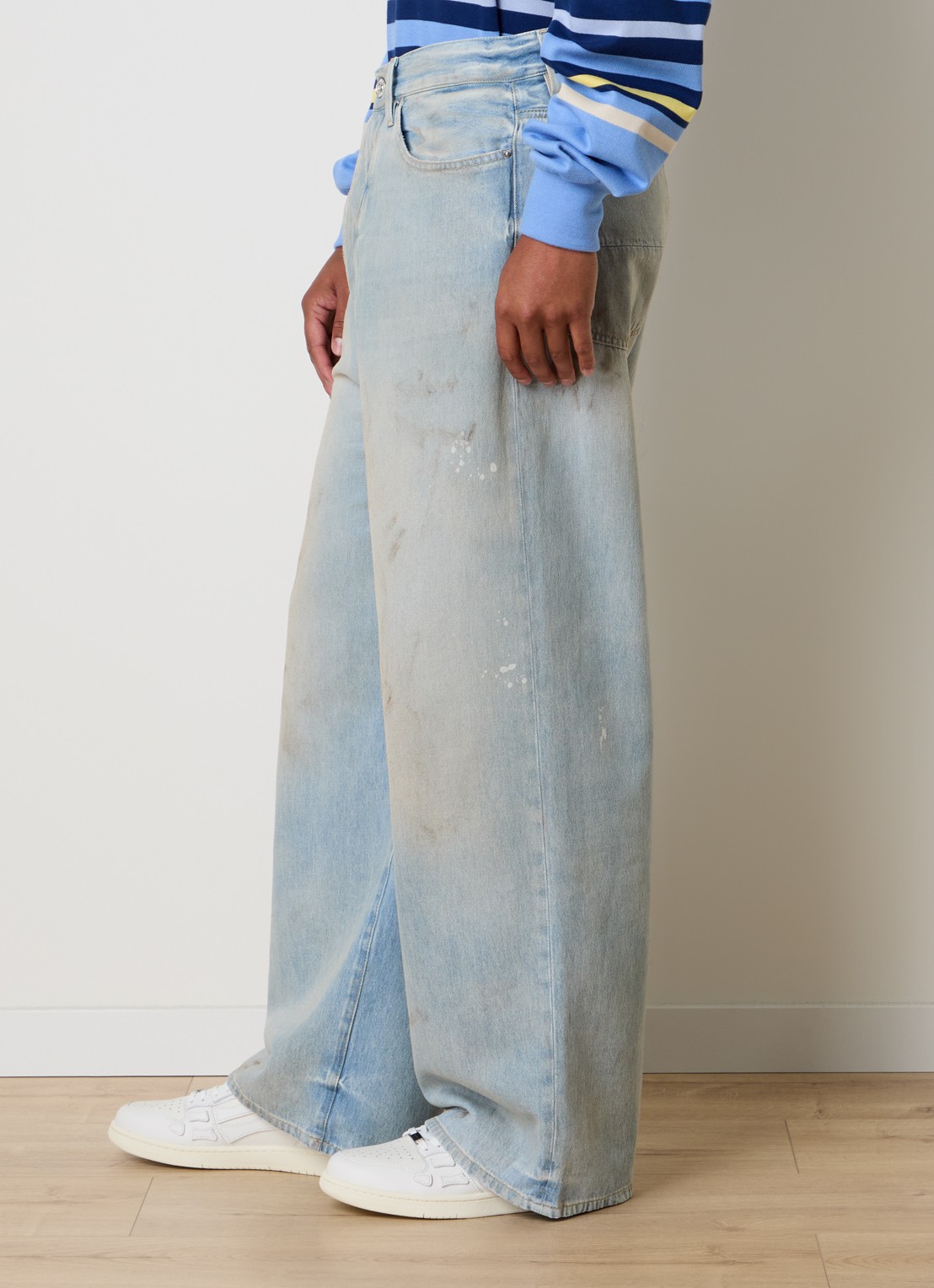 AMIRI Loose fit jeans met logo en steekzakken - detail 2 indigo
