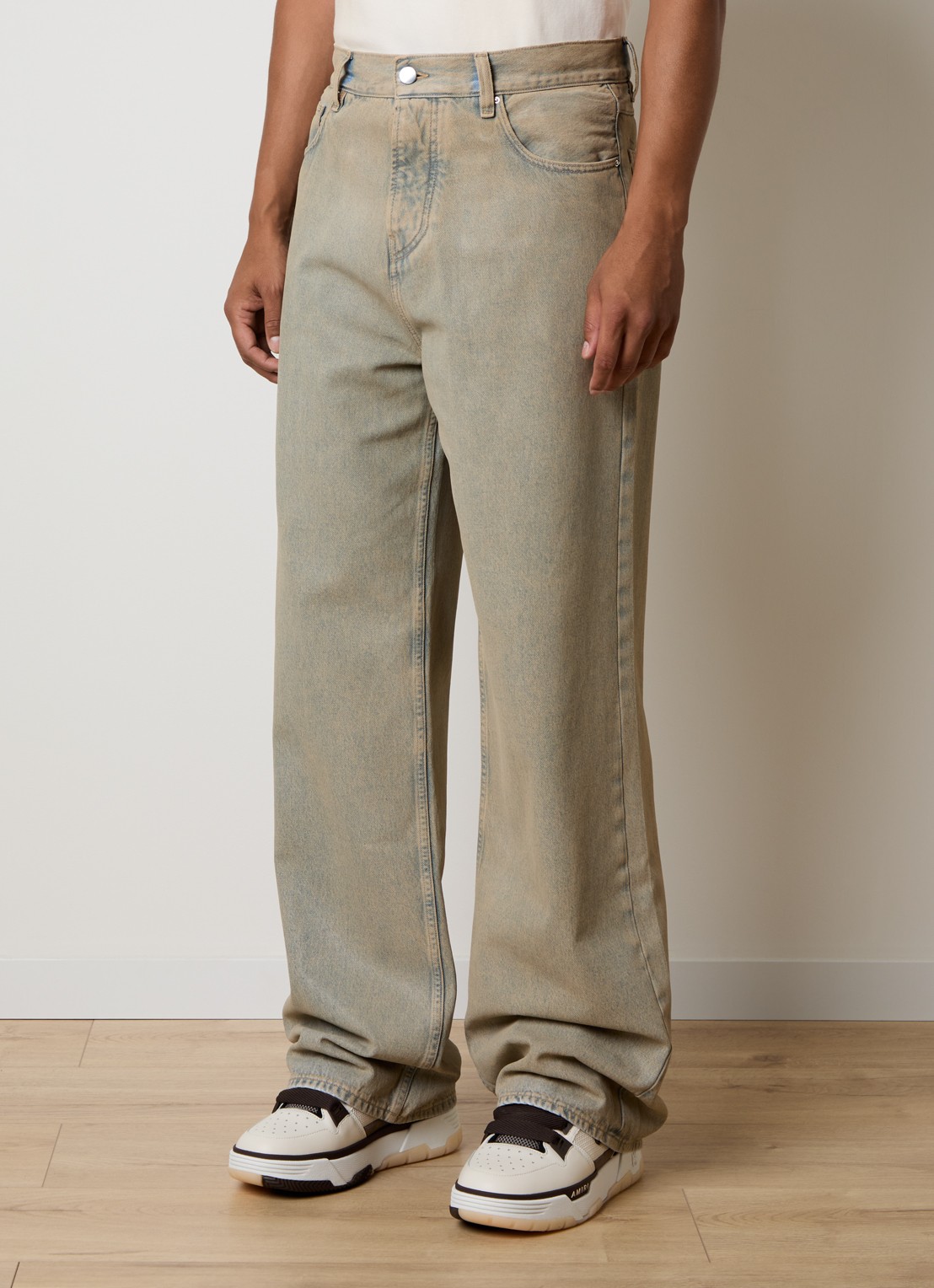 AMIRI Loose fit jeans met verwassen afwerking en steekzakken - detail 3 indigo
