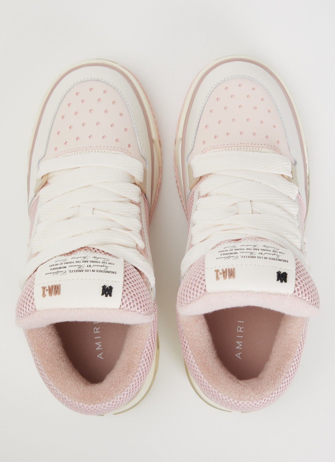 AMIRI MA-1 sneaker met leren details - detail 3 lichtroze