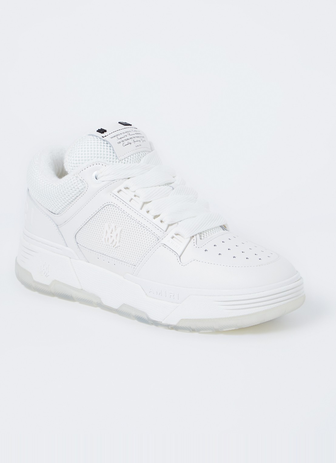 AMIRI MA-1 sneaker van leer met mesh details  - voorkant 5 wit