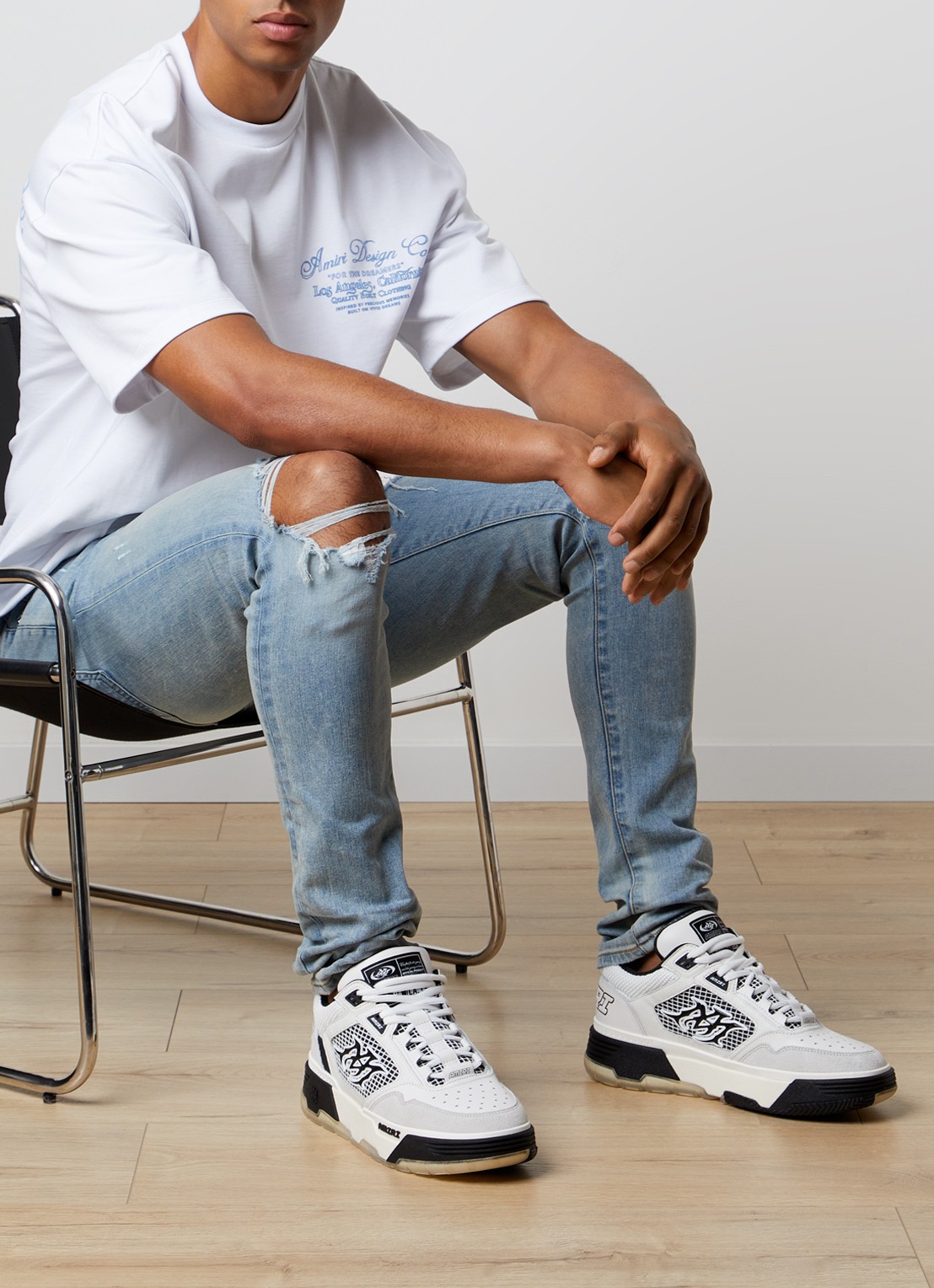 AMIRI MA-94 sneaker van leer - voorkant 3 wit