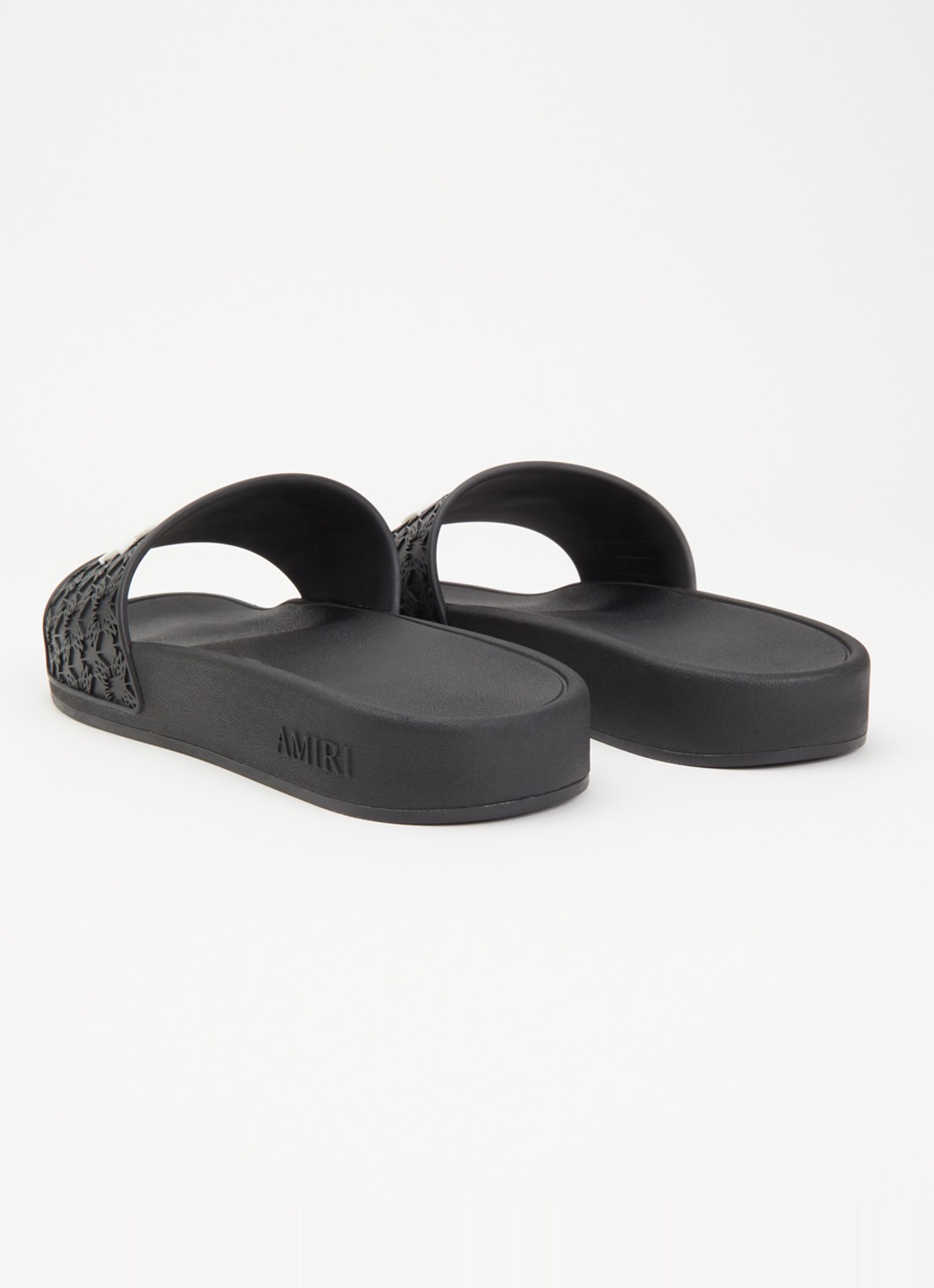 AMIRI MA slipper met structuur en logo - achterkant 2 zwart