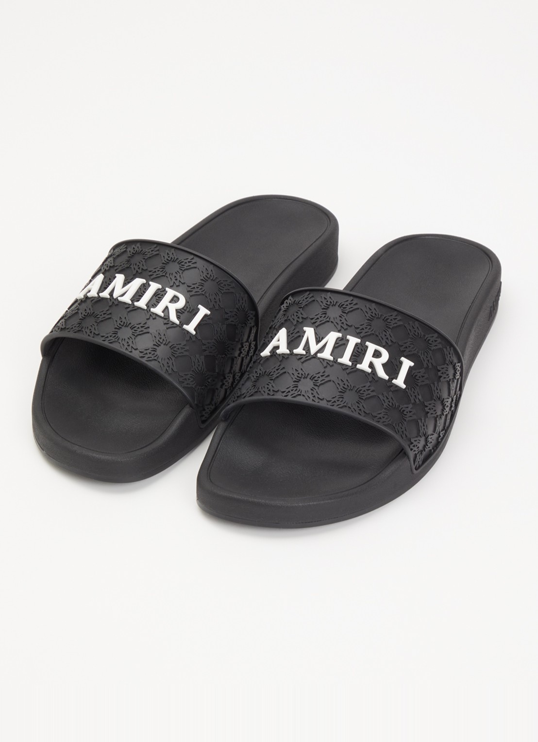 AMIRI MA slipper met structuur en logo - detail 3 zwart