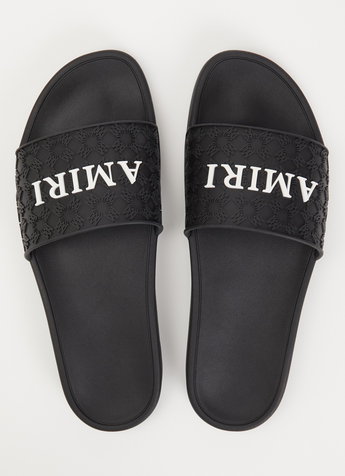 AMIRI MA slipper met structuur en logo - detail 4 zwart
