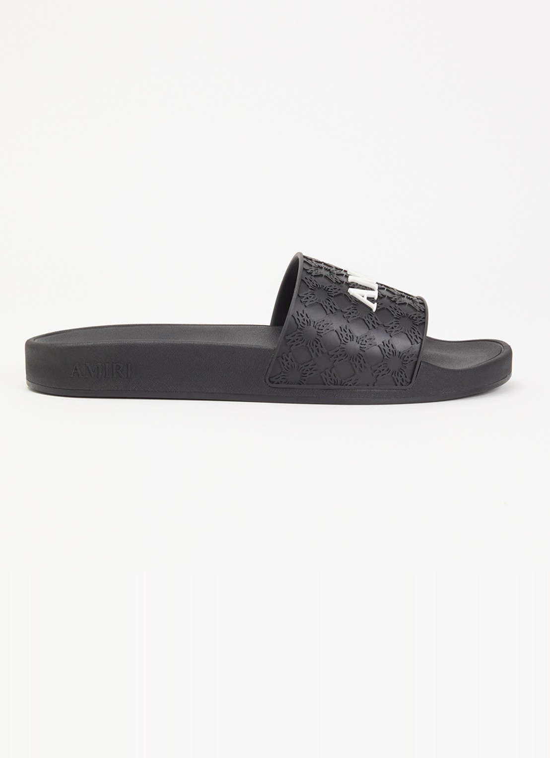 AMIRI MA slipper met structuur en logo - voorkant zwart