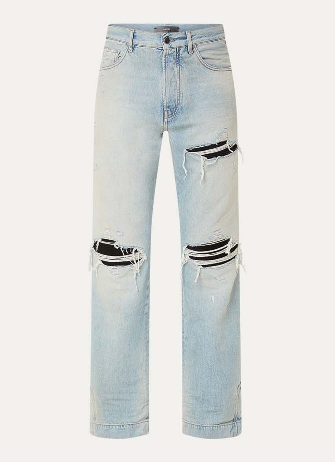 AMIRI MX1 loose fit jeans met destroyed afwerking - voorkant 5 lichtblauw