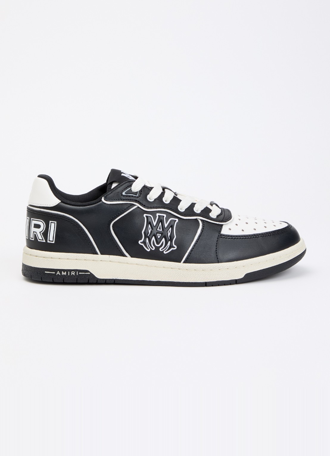 AMIRI Newport sneaker van leer met logo - voorkant zwart