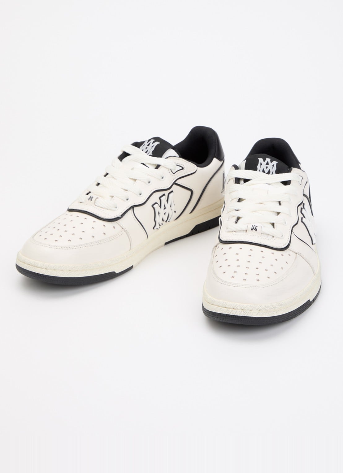 AMIRI Newport sneaker van leer met logo - detail 3 gebroken wit