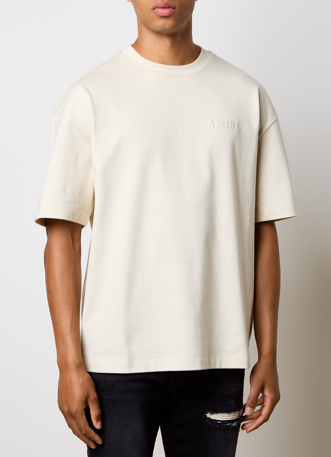 AMIRI Oversized T-shirt met logo- en backprint - achterkant 5 gebroken wit