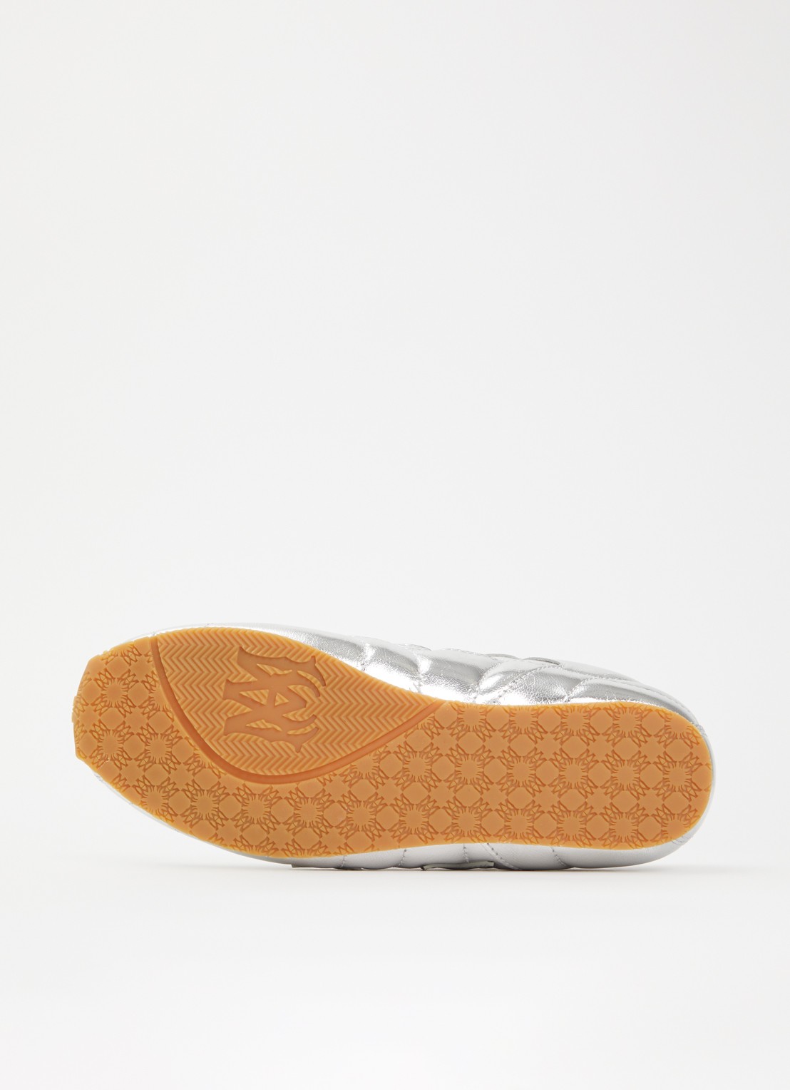 AMIRI Pacific Football Slim sneaker van leer met metallic finish - detail 3 zilver