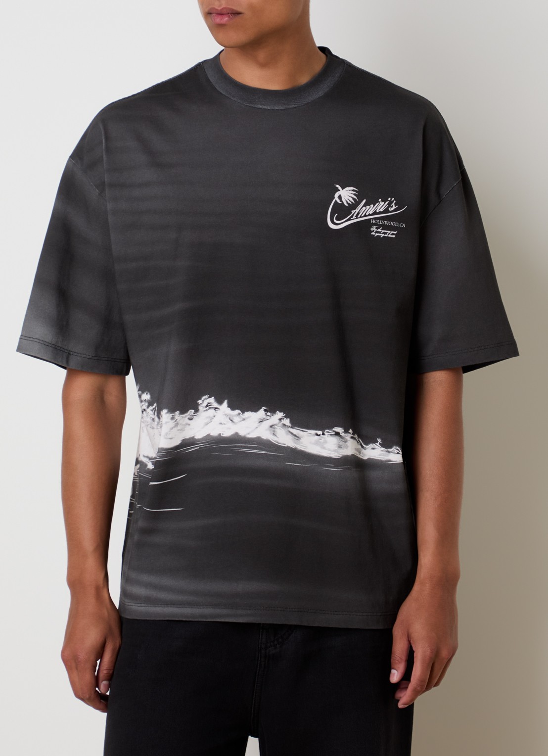 AMIRI Palm T-shirt met logo en print - detail 2 antraciet